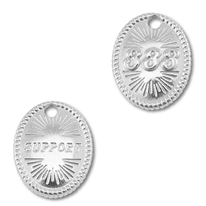 BY31&reg;Roestvrij stalen (RVS) stainless steel bedel angelnumbers 333 / support Silver