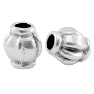 DQ metaal kraal 4x3.5mm Antiek zilver (nikkelvrij)