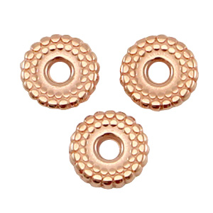 DQ metalen kraal disc 8mm deco Ros&eacute; goud (nikkelvrij)