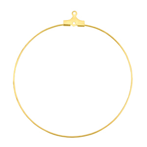 Onderdelen DQ metaal creool oorring hanger 50mm Goud (nikkelvrij)