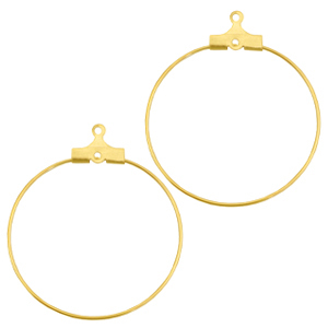 Onderdelen DQ metaal creool oorring hanger 30mm Goud (nikkelvrij)