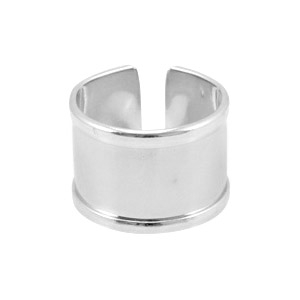 Onderdelen DQ metaal basis ring (voor 10mm koord/leer) Antiek zilver (nikkelvrij)