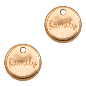 Bedels DQ metaal "family" 12mm Ros&eacute; goud (nikkelvrij)