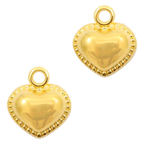 Bedels DQ metaal hart Goud (nikkelvrij)