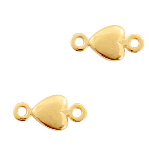 Bedels DQ metaal tussenstuk hartje Goud (nikkelvrij)