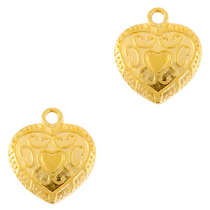 Bedels DQ metaal hart Goud (nikkelvrij)