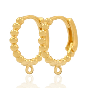 Onderdelen DQ metaal sluitbare oorhangers met oog Goud (nikkelvrij)