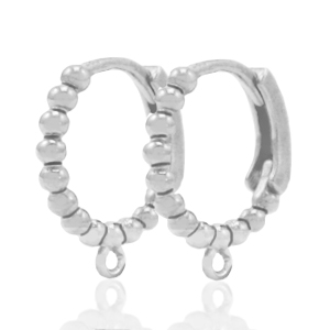 Onderdelen DQ metaal sluitbare oorhangers met oog Antiek zilver (nikkelvrij)
