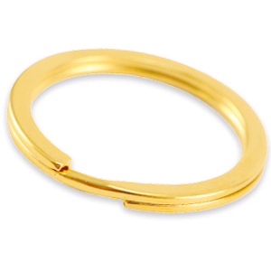 Onderdelen DQ metaal sleutelhanger ring 35mm Goud (nikkelvrij)