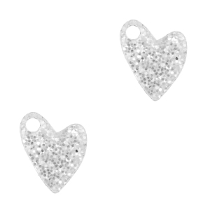 Plexx bedels heart glitter Silver