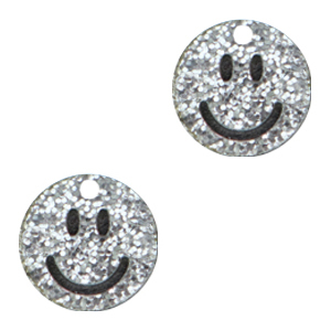Plexx bedels smiley Silver glitter