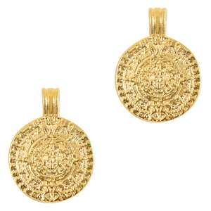 Bedels DQ metaal disc Maya's 16mm Goud (nikkelvrij)