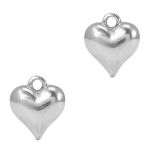 Bedels DQ metaal hart Antiek zilver (nikkelvrij)
