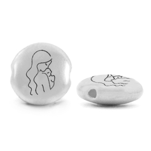 Kralen DQ metaal moeder Antiek zilver (nikkelvrij)