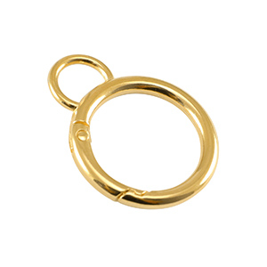 Onderdelen DQ metaal sleutelhanger 24mm met oog Goud (nikkelvrij)