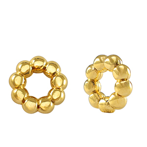 Kralen DQ metaal spacer Bali ring 11mm Goud (nikkelvrij)