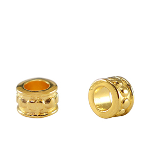 Kralen DQ metaal tubes Goud (nikkelvrij)