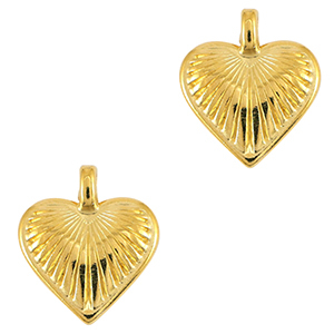 Bedels DQ metaal hart Goud (nikkelvrij)