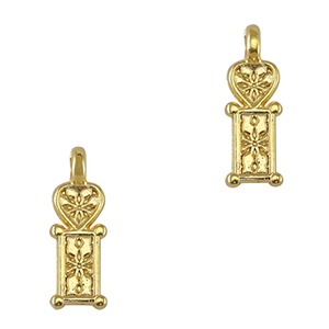 Bedels DQ metaal hart Goud (nikkelvrij)