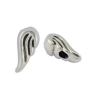 Kralen DQ metaal angel wings Antiek zilver (nikkelvrij)