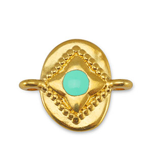 Bedels DQ metaal tussenstuk ovaal Veraman Blue-Goud (nikkelvrij)