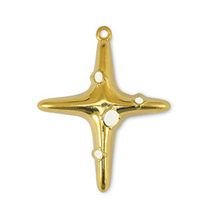 Bedels DQ metaal kruis Off White-Goud (nikkelvrij)