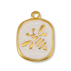 Bedels DQ metaal bij Pearl White-Goud (nikkelvrij)