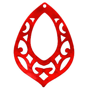 Resin hangers barok druppel Chilli red