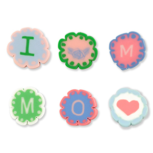 Polymeer kralen "I love mom" Multicolor light