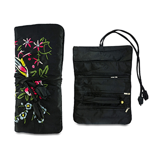Sieraden reisetui met bloemen Black