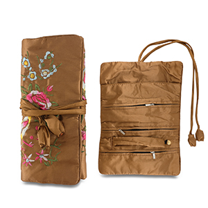 Sieraden reisetui met bloemen Brown