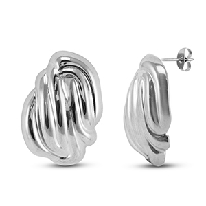 Roestvrij stalen (RVS) Stainless steel oorbellen / oorstekers Silver