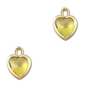 Hangers van Crystal glas hart Yellow-gold