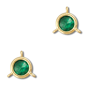 Tussenstukken van Crystal glas rond Emerald green-gold