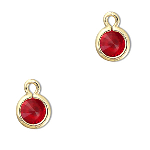 Hangers van Crystal glas rond Red-gold