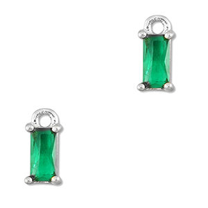 Hangers van Crystal glas rechthoek Emerald green-silver
