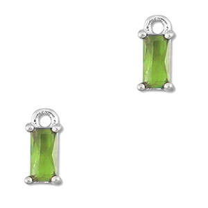 Hangers van Crystal glas rechthoek Green-silver