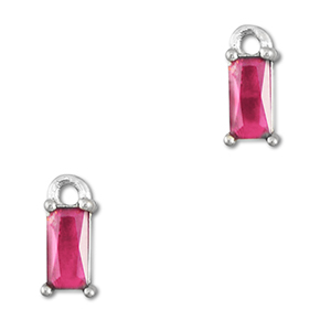 Hangers van Crystal glas rechthoek Dark pink-silver