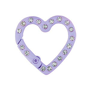 Gekleurde onderdelen sleutelhanger hart Purple