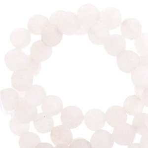 Natuursteen kralen Kwarts 4mm mat Ice white