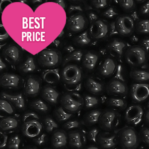 Glaskralen Rocailles 6/0 (4mm) Black