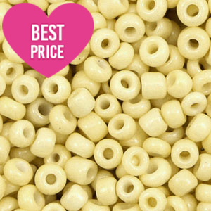 Glaskralen Rocailles 6/0 (4mm) Butter yellow