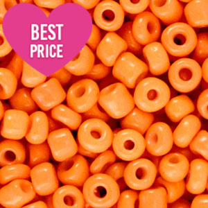 Glaskralen Rocailles 6/0 (4mm) Festive orange