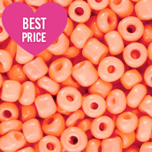 Glaskralen Rocailles 6/0 (4mm) Warm apricot orange