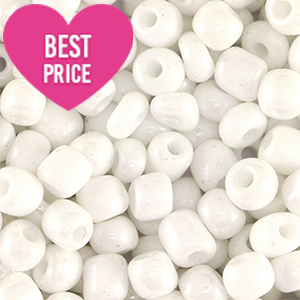 Glaskralen Rocailles 6/0 (4mm) White