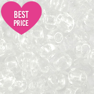 Glaskralen Rocailles 6/0 (4mm) Transparent crystal