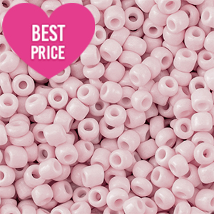 Glaskralen Rocailles 8/0 (3mm) Light pink