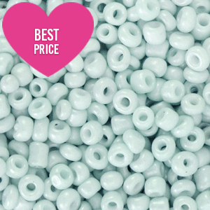 Glaskralen Rocailles 8/0 (3mm) Light haze blue