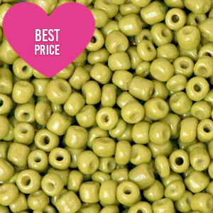 Glaskralen Rocailles 8/0 (3mm) Origano green