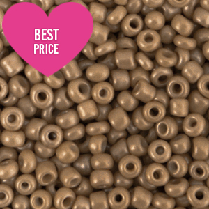 Glaskralen Rocailles 8/0 (3mm) Champagne brown